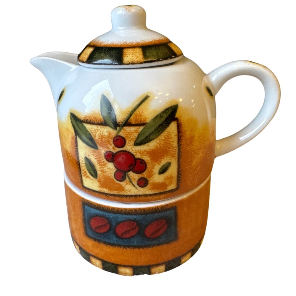 MSC Joie de Vivre Ceramic Cream & Sugar Bowl Stacked